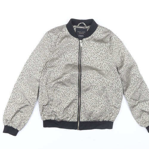 New Look Women's Gold Bomber Jacket Size 8
