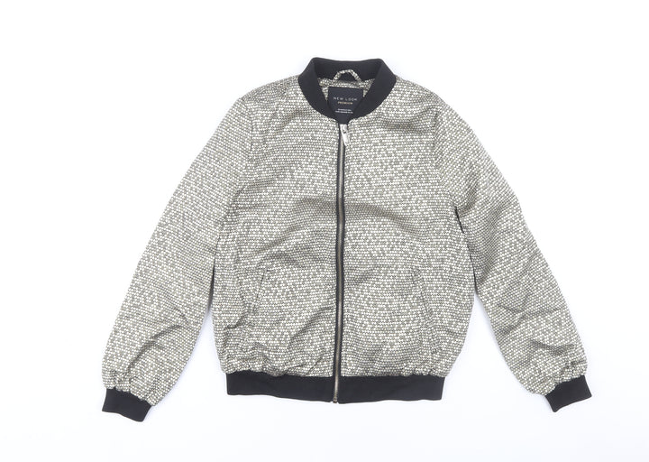 New Look Women's Gold Bomber Jacket Size 8