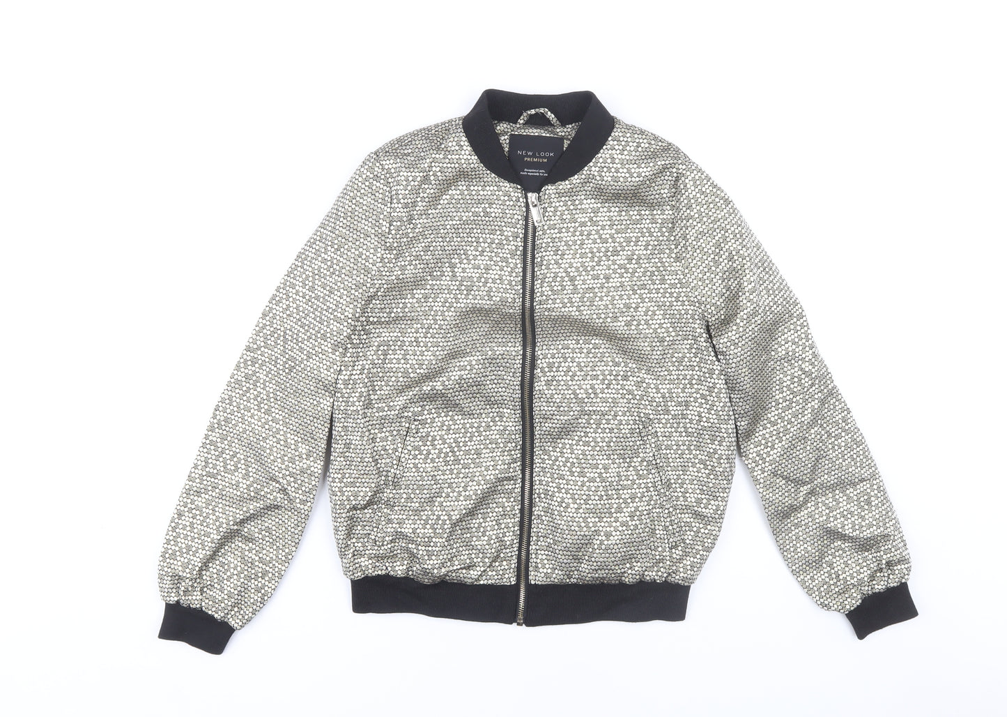 New Look Women's Gold Bomber Jacket Size 8
