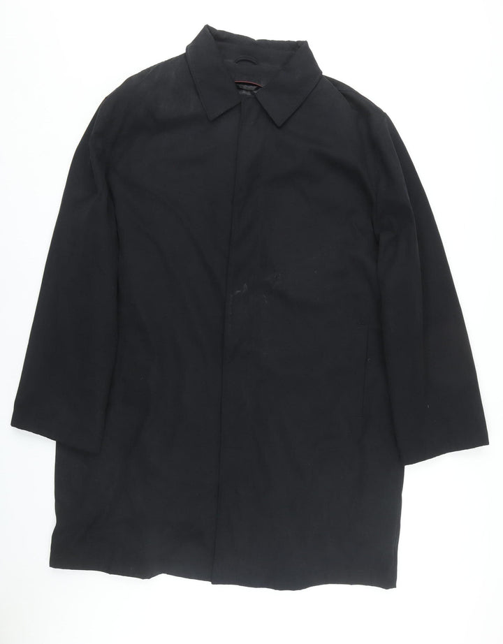Bhs Men's Black XL Long Cotton Coat