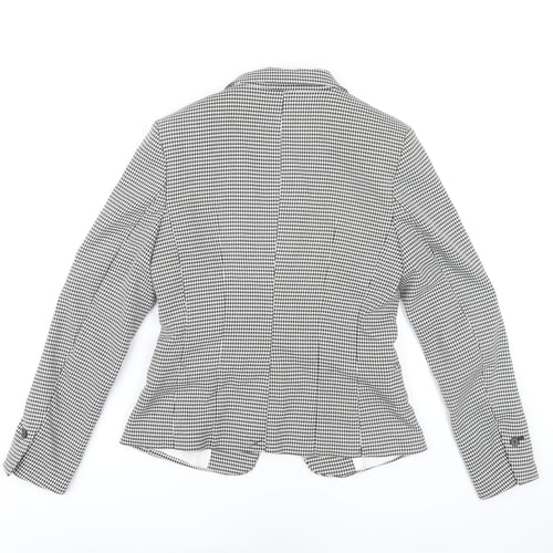 H&M Women's Blazer Size 10 Black White Houndstooth