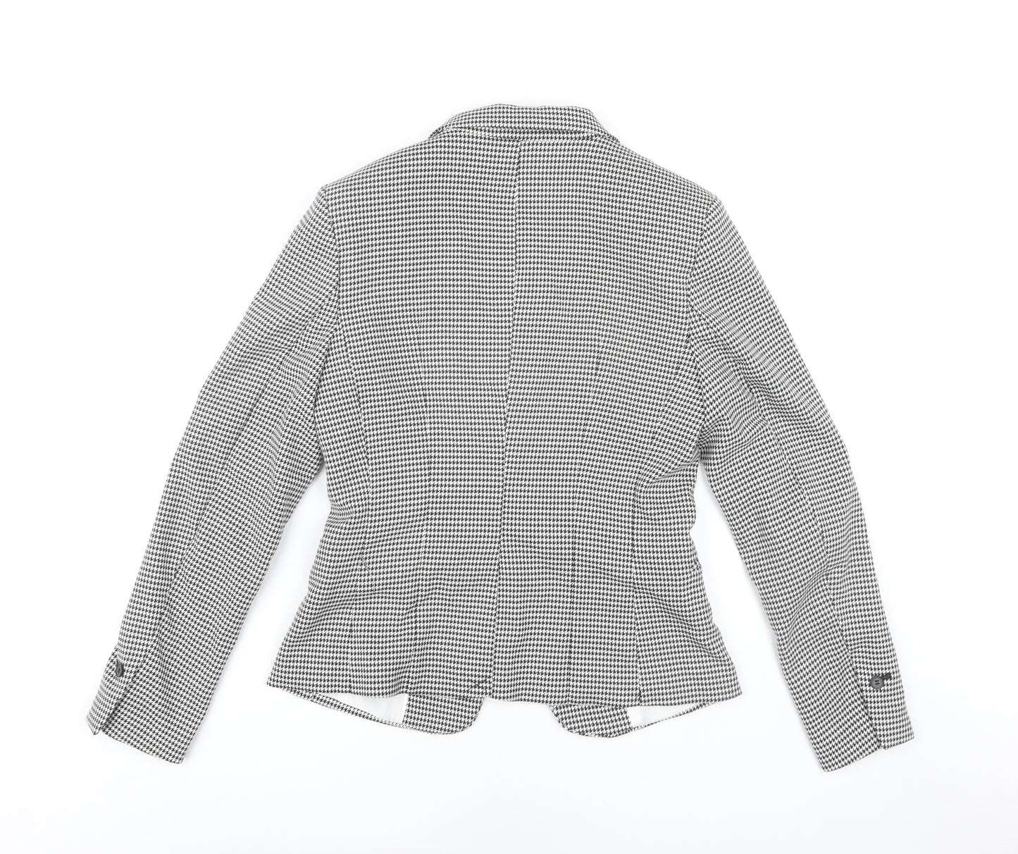 H&M Women's Blazer Size 10 Black White Houndstooth