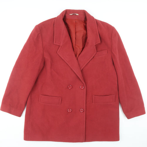 NUAGE Women's Red Wool Overcoat Size 16