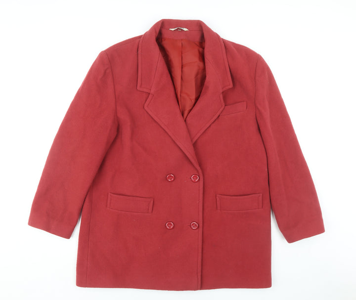 NUAGE Women's Red Wool Overcoat Size 16