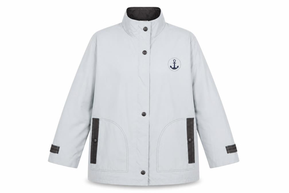 Front view of Anne de Lancay Women's Blue Nautical Jacket M