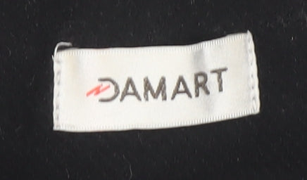 Damart Women's Black Wool Overcoat, Size 4, Classic Fit