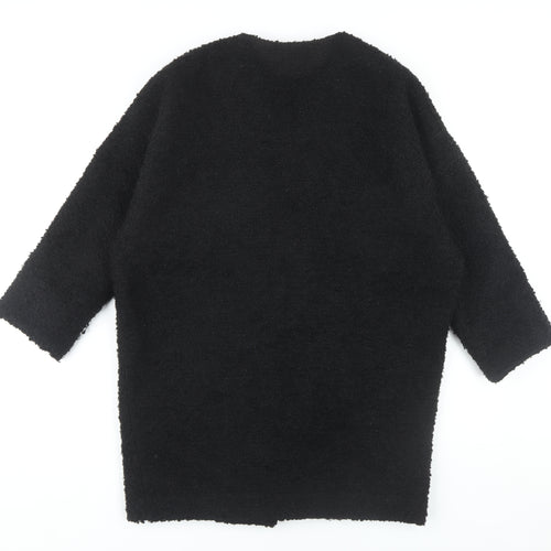 Topshop Women's Black Coat Size 8 with Full Zip