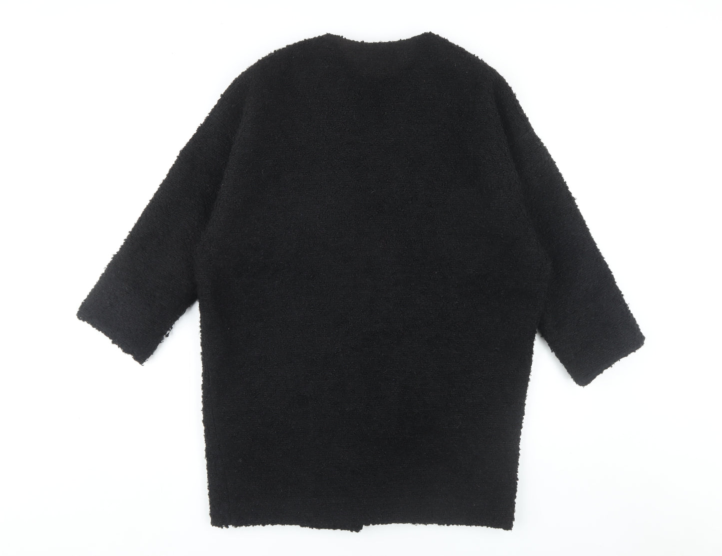 Topshop Women's Black Coat Size 8 with Full Zip