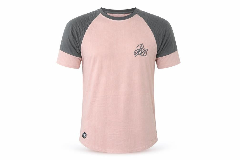 Front view of Bee Inspired Men's Pink Short Sleeve T-Shirt -, size S