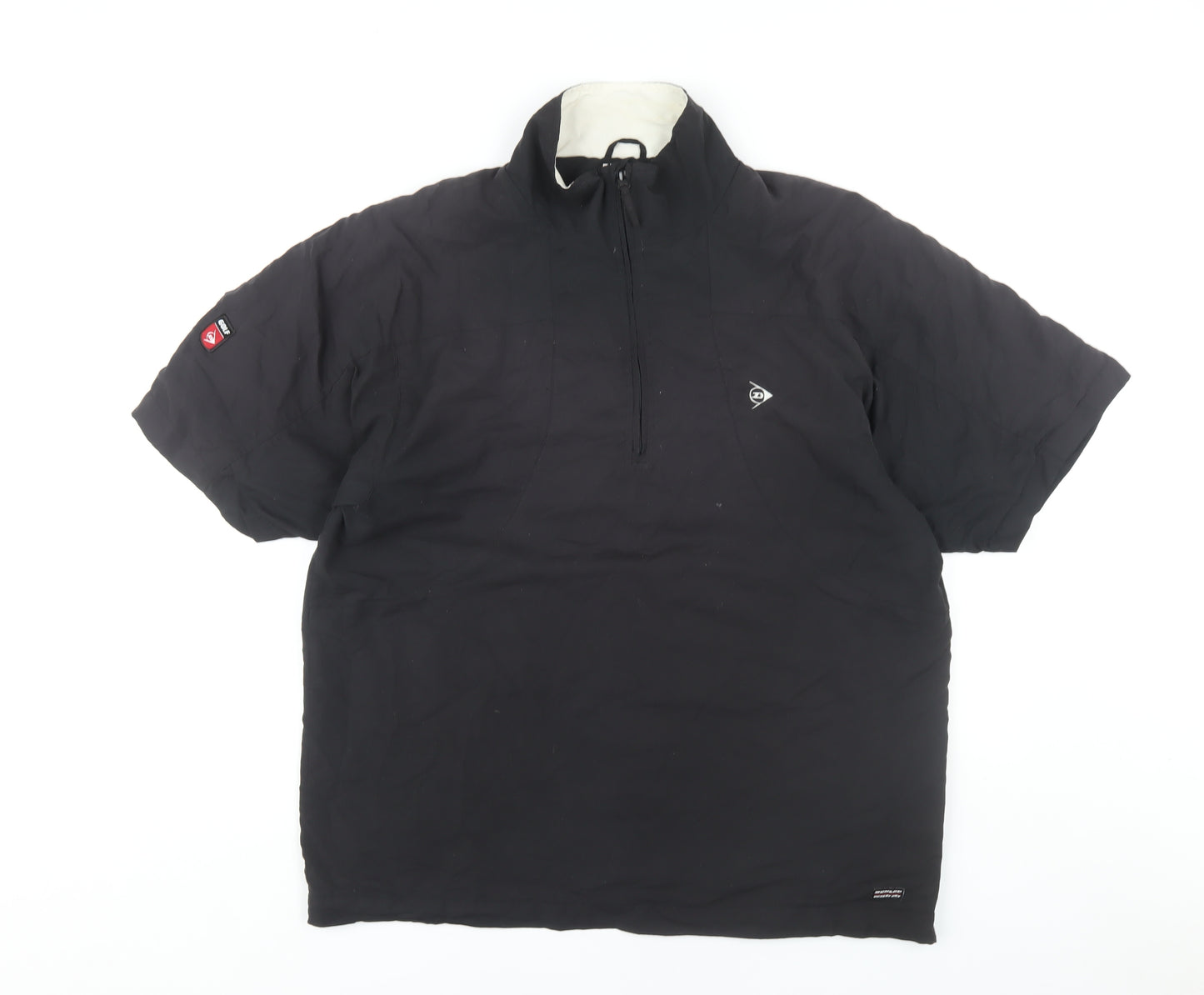 Dunlop Men's Black 1/2 Zip T-Shirt, Size M