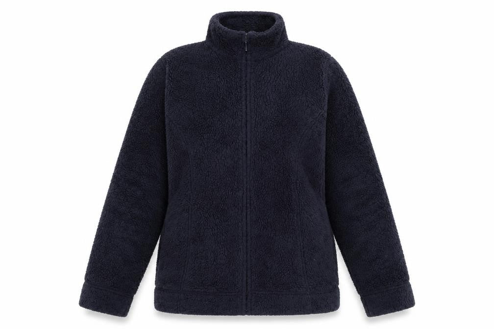 Front view of EWM Women's Blue Fleece Zip Jacket, size M