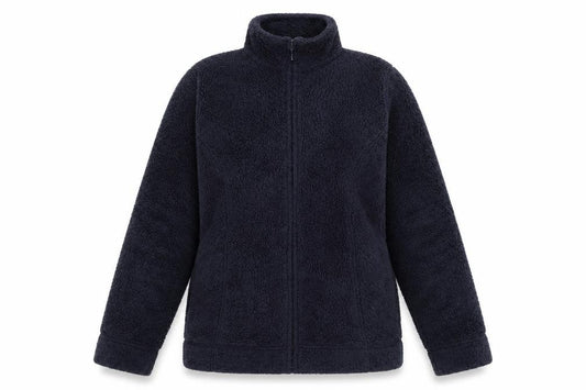 Front view of EWM Women's Blue Fleece Zip Jacket, size M