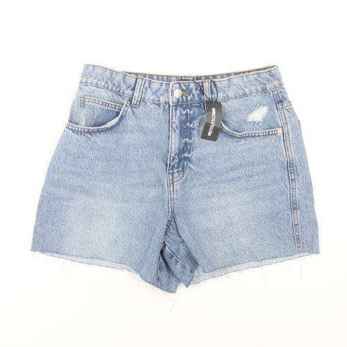 PrettyLittleThing Women's Blue Cut-Off Denim Shorts