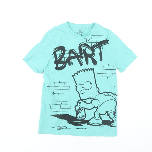 The Simpsons Boys Blue Bart Simpson Graphic T-Shirt 11-12Y