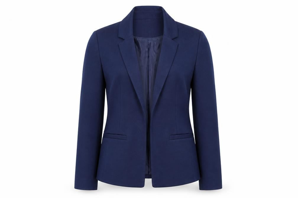 Front view of Miss Selfridge Women's Blue Blazer, size 8, Business Casual