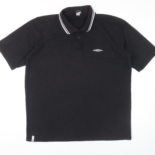 Umbro Men's Black XL Polo Shirt with Logo