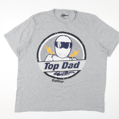 Top Gear Men's Grey 3XL T-Shirt Crew Neck Short Sleeve