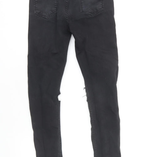 Sinners Men's Black Distressed Skinny Jeans XS