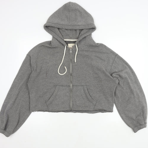 Hollister Women's Grey Cropped Jacket S