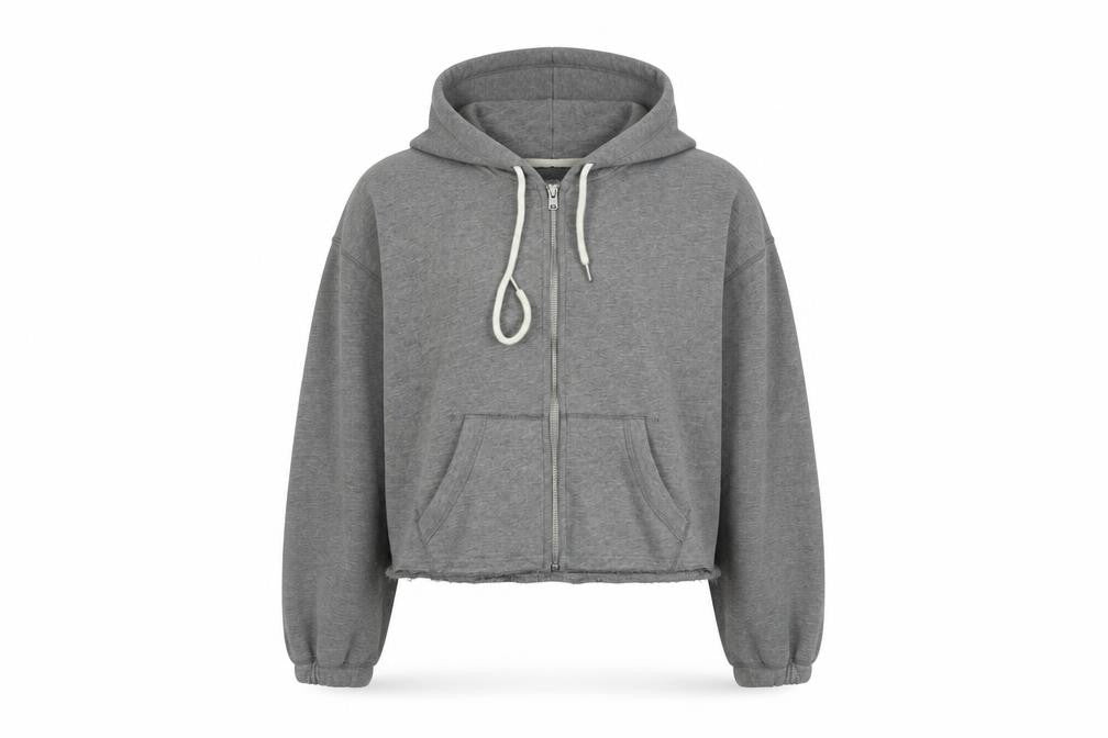 Front view of Hollister Women's Grey Cropped Jacket S