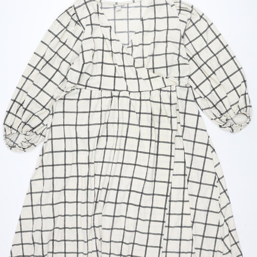 AVA & VIV Women's XL Black & White Check Dress