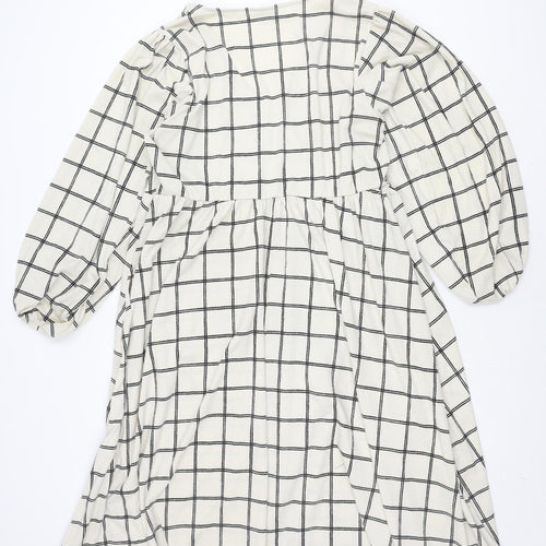 AVA & VIV Women's XL Black & White Check Dress
