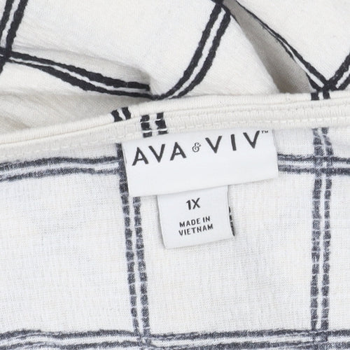 AVA & VIV Women's XL Black & White Check Dress