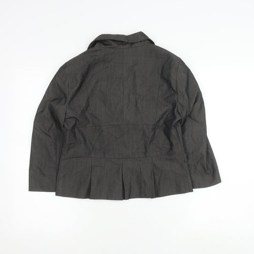 Topshop Women Black Suit Jacket Size 12 Notch Lapel