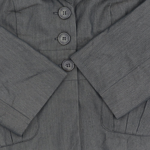 Topshop Women Black Suit Jacket Size 12 Notch Lapel
