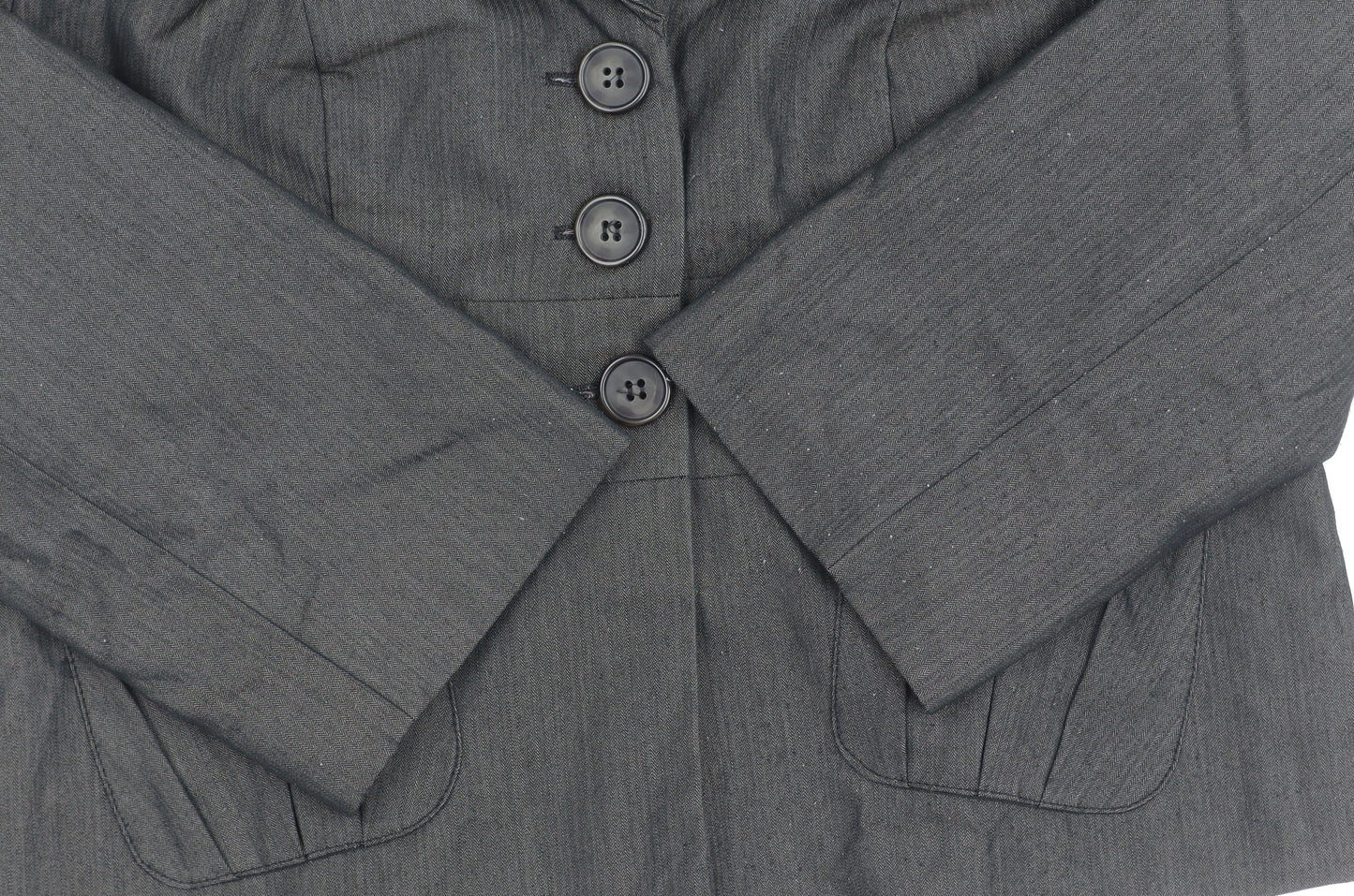 Topshop Women Black Suit Jacket Size 12 Notch Lapel