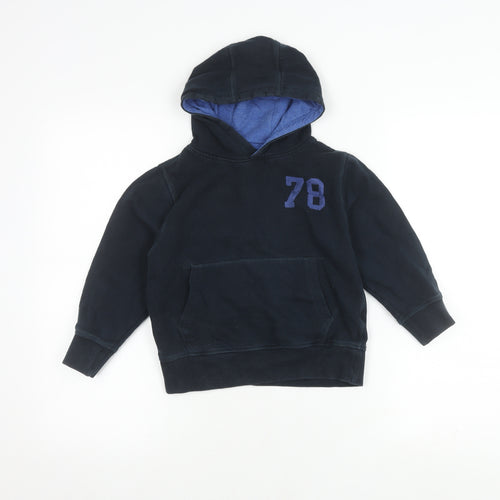 Next Boys Black Pullover Hoodie Size 6 with Logo