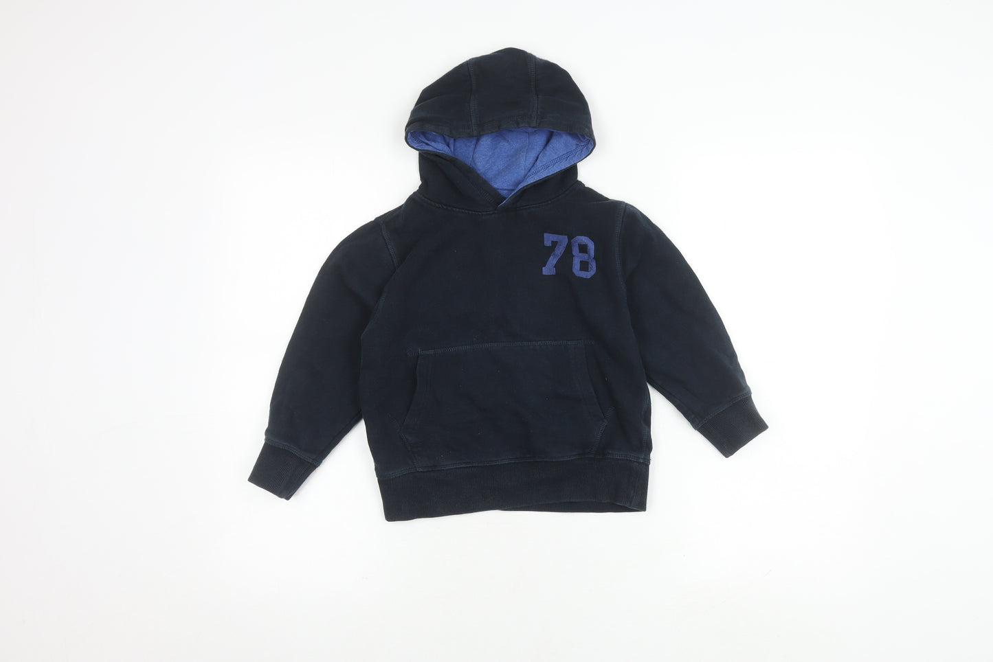 Next Boys Black Pullover Hoodie Size 6 with Logo