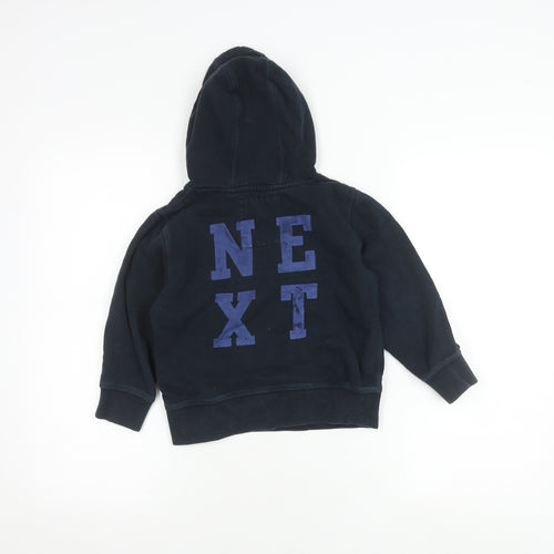 Next Boys Black Pullover Hoodie Size 6 with Logo