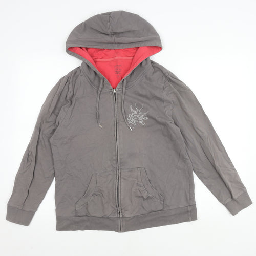 Debenhams Women's Grey Hooded Jacket Size 18