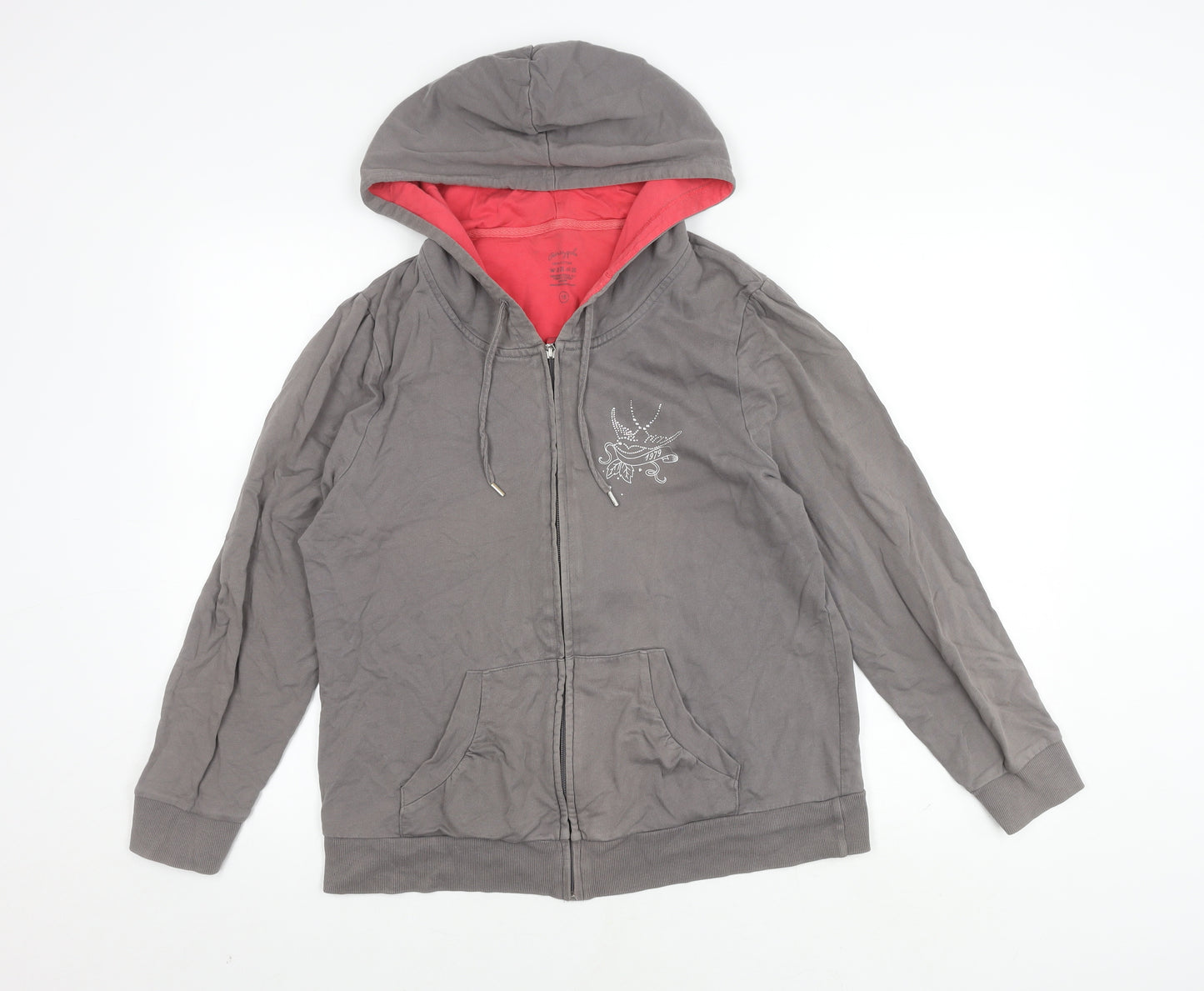 Debenhams Women's Grey Hooded Jacket Size 18