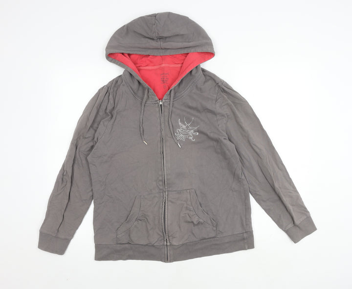 Debenhams Women's Grey Hooded Jacket Size 18