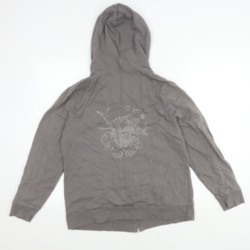 Debenhams Women's Grey Hooded Jacket Size 18