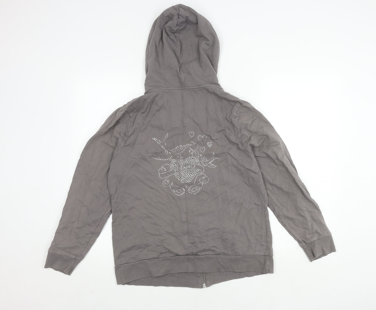 Debenhams Women's Grey Hooded Jacket Size 18