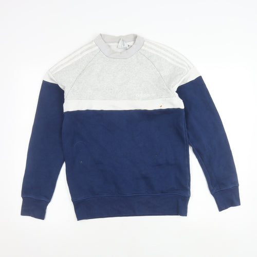 Adidas Men's Grey Blue Pullover Sweatshirt XS