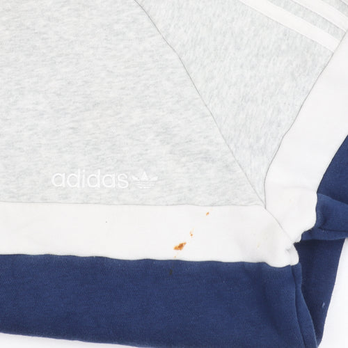 Adidas Men's Grey Blue Pullover Sweatshirt XS