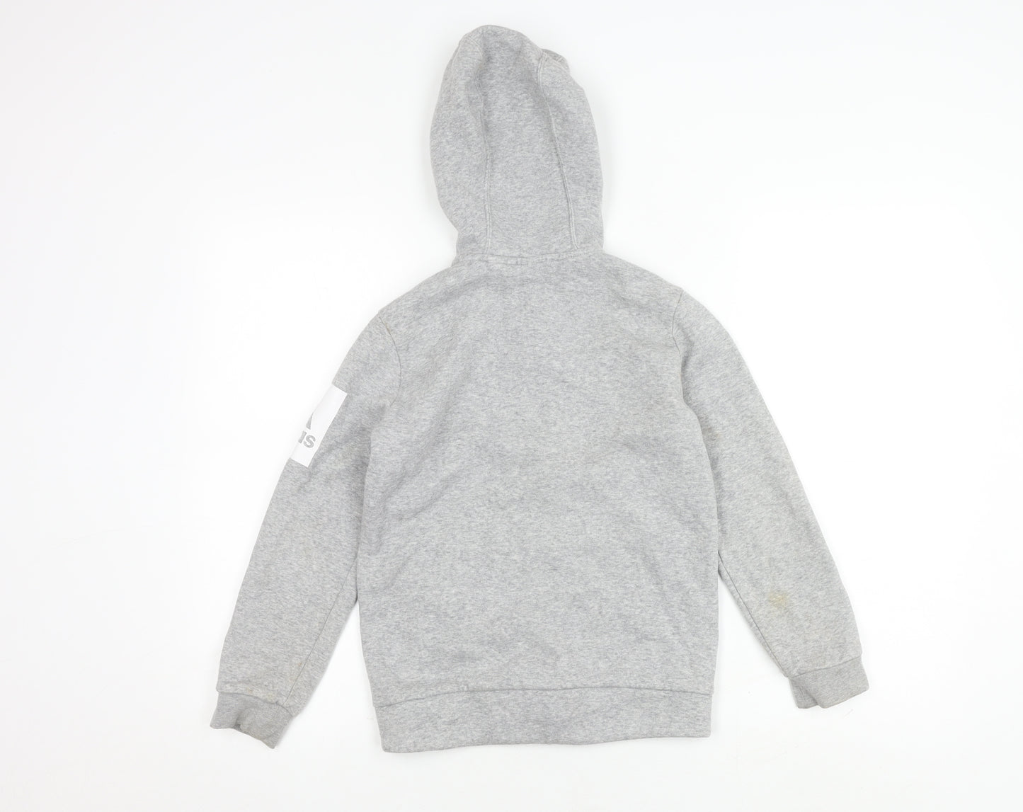Adidas Boys Grey Full Zip Hoodie 9-10 Years