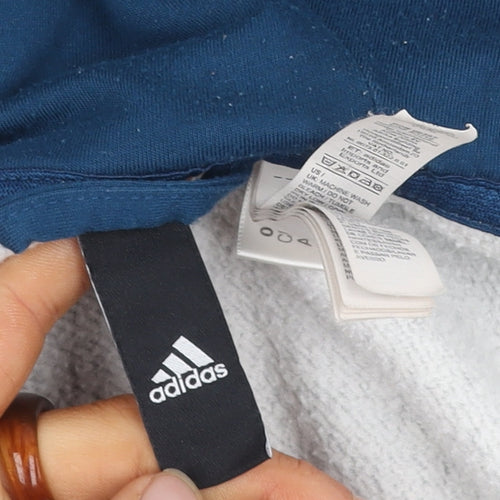 Adidas Boys Grey Full Zip Hoodie 9-10 Years