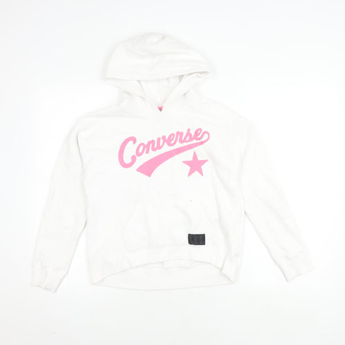 Converse Girls White Hoodie, Size 12-13, Pullover Style