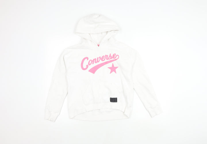 Converse Girls White Hoodie, Size 12-13, Pullover Style