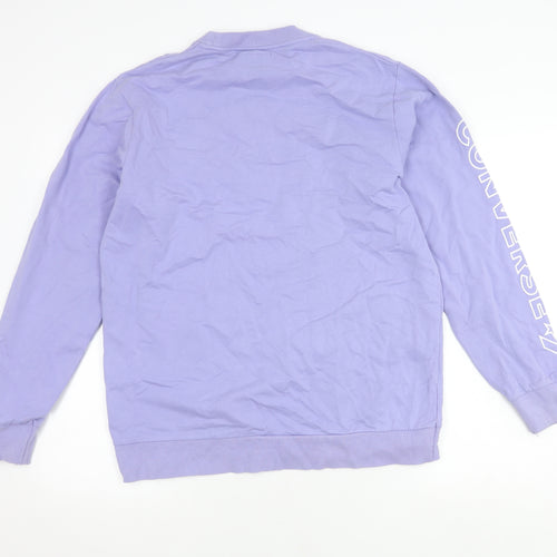 Converse Men's Purple Pullover Sweatshirt, S, Logo Print