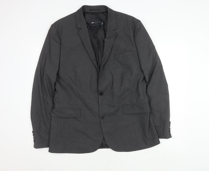 ASOS DESIGN Men's Grey Blazer, 44, Regular Fit, Business