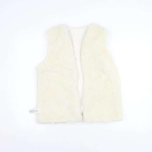 New Look Girls Ivory Faux Fur Waistcoat, Size 14-15