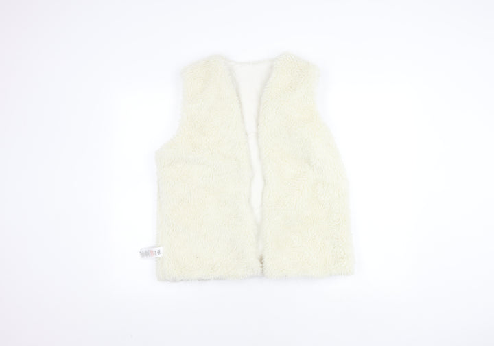 New Look Girls Ivory Faux Fur Waistcoat, Size 14-15