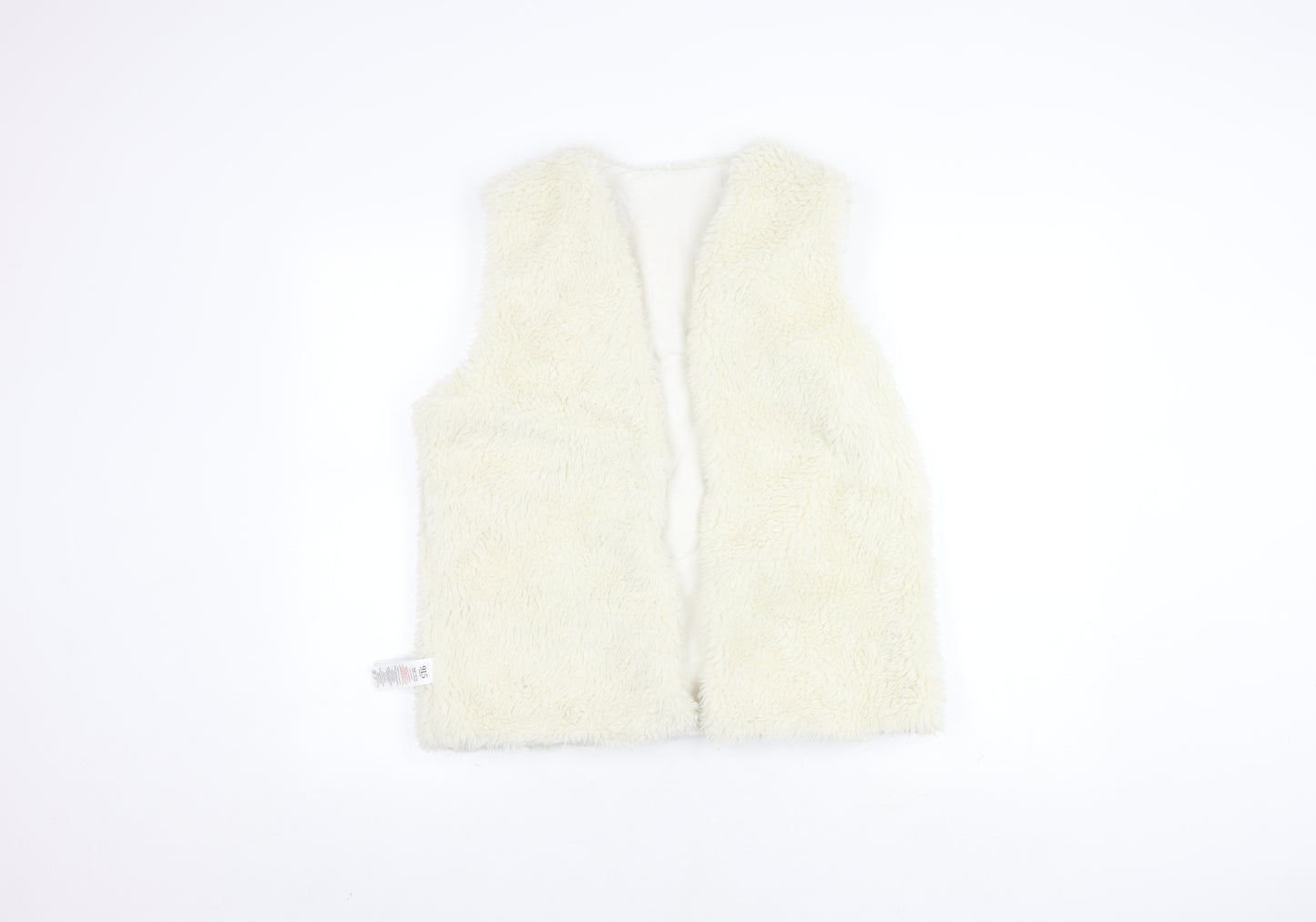 New Look Girls Ivory Faux Fur Waistcoat, Size 14-15