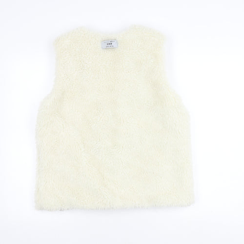 New Look Girls Ivory Faux Fur Waistcoat, Size 14-15
